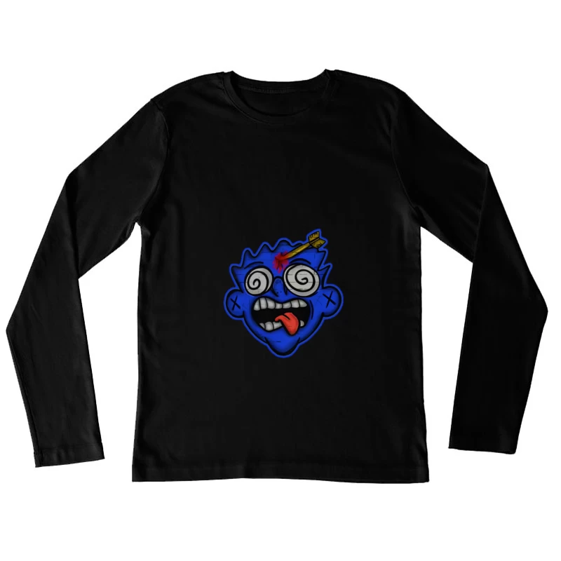 Faccia blu pazza con freccia Maglietta maniche lunghe Donna
