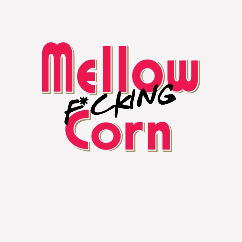 Stylized Pink Text Logo with Profanity: "Mellow F*cking Corn" Male T-Shirt