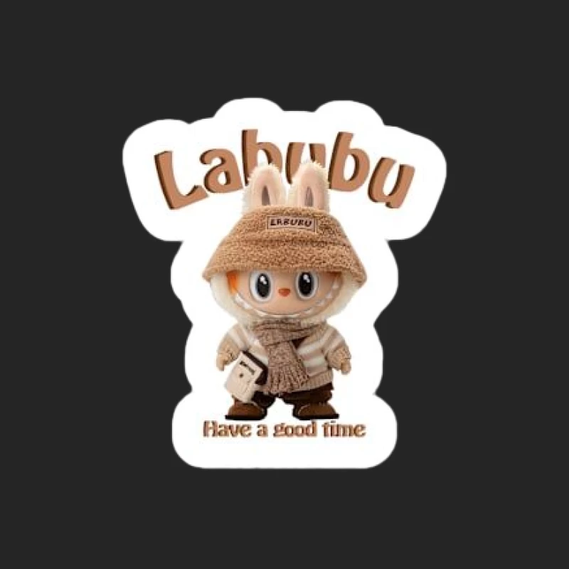 Kuschelige Labubu-Figur mit Winteroutfit Herren Pullover Sweatshirt