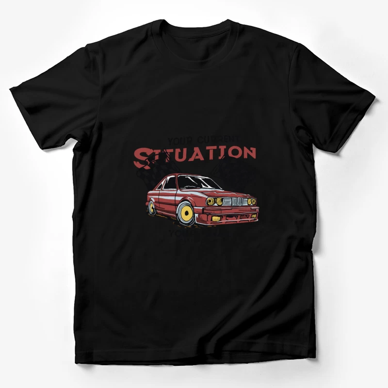 Klassisches Auto-Design mit Rennflaggenthema Herren T-Shirt