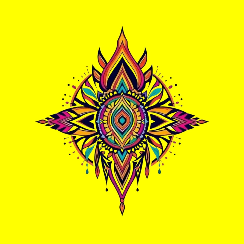 Vibrant Mandala Design Throw Pillow