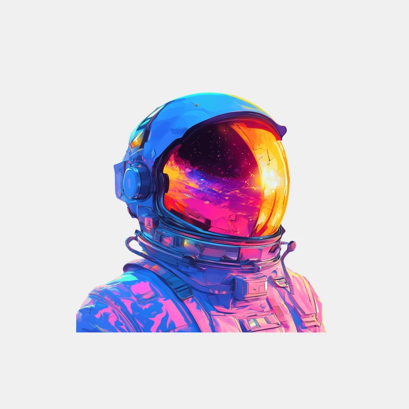 Cosmic Astronaut: Colorful Space Reflection in Digital Art Male Tank Top