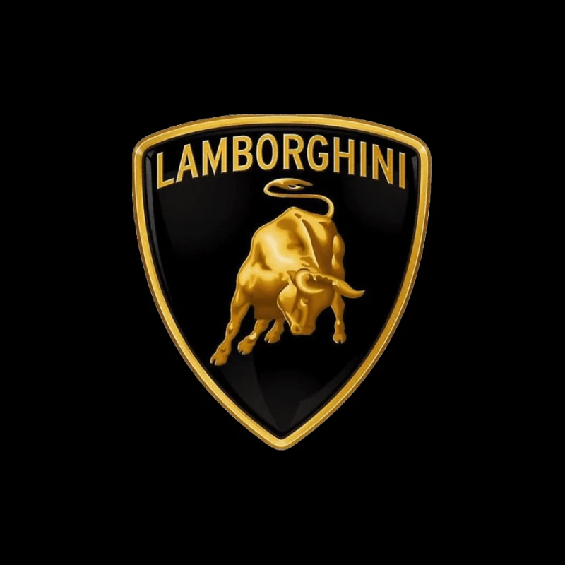 Lamborghini Luxury Automotive Brand Logo with Golden Bull Emblem Pin