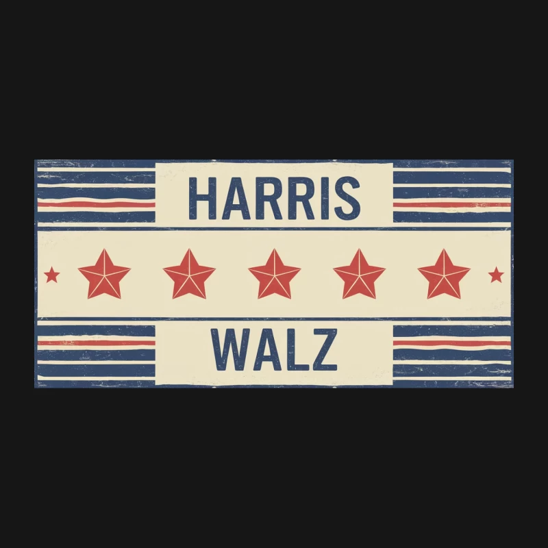 Harris Walz Patriotic Campaign Banner with Stars and Stripes Mouse Pad