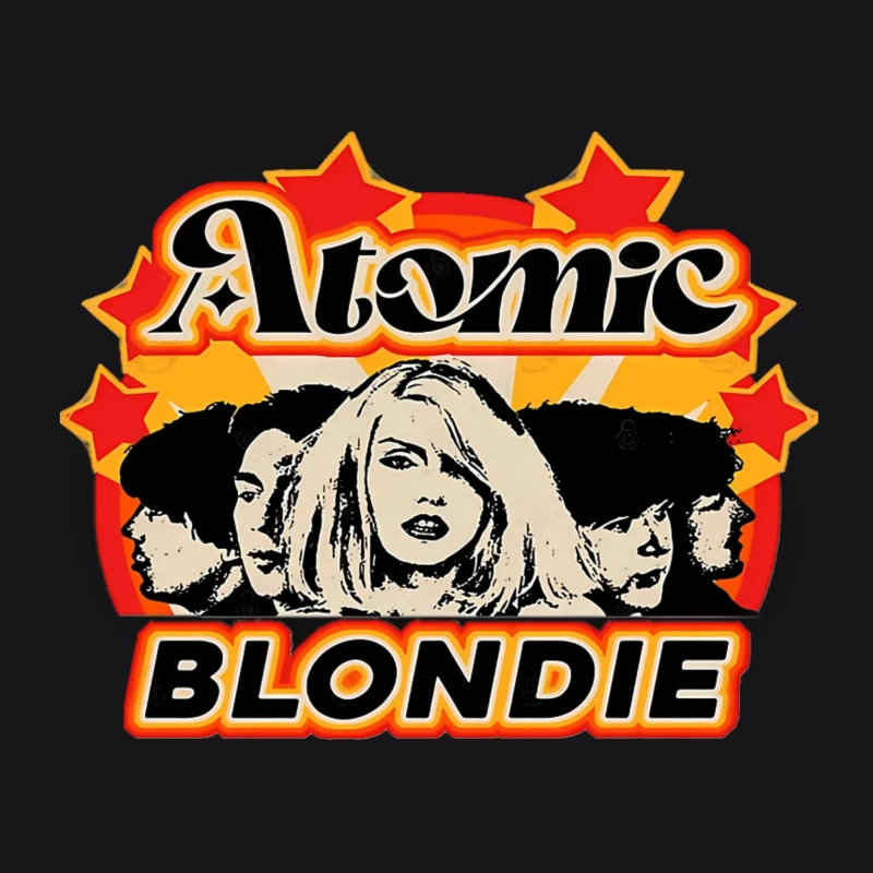 Atomic by Blondie - Retro Band Logo Design Male Pullover Hoodie