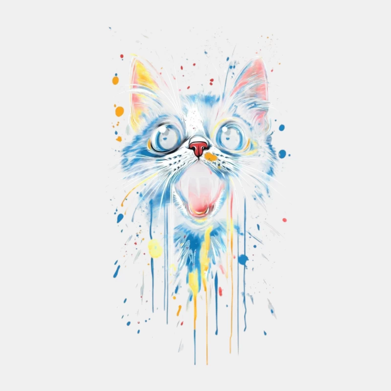 Colorful Cat Artwork Male Tank Top