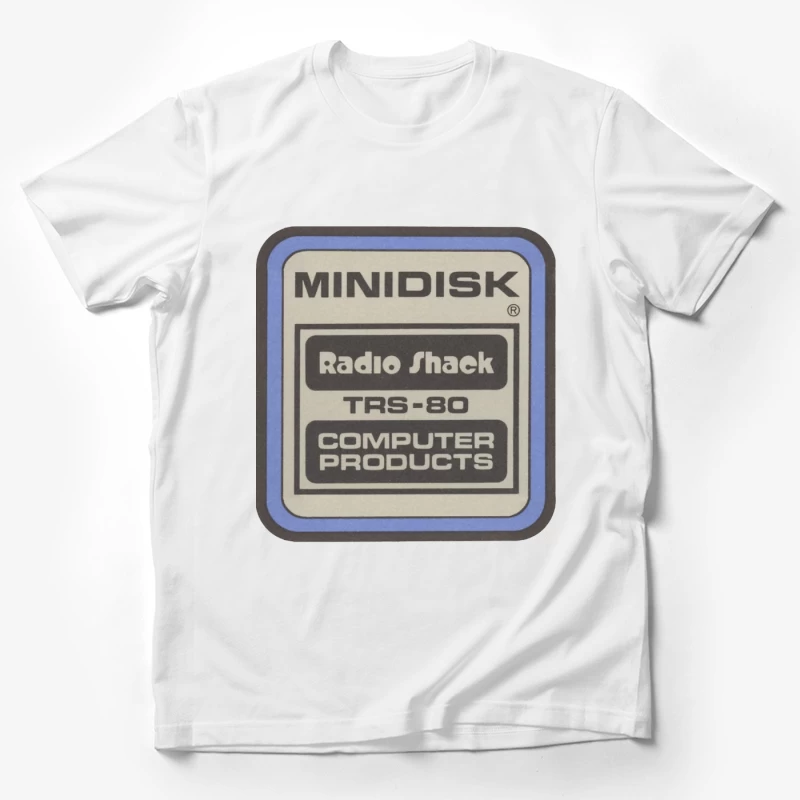 Vintage Radio Shack TRS-80 Minidisk Computer Products Label Male T-Shirt