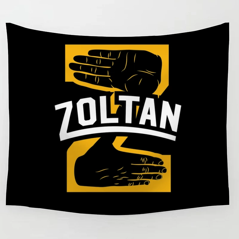 Zoltan Mystical Hand Reading Logo Design in Yellow and White Tapestry