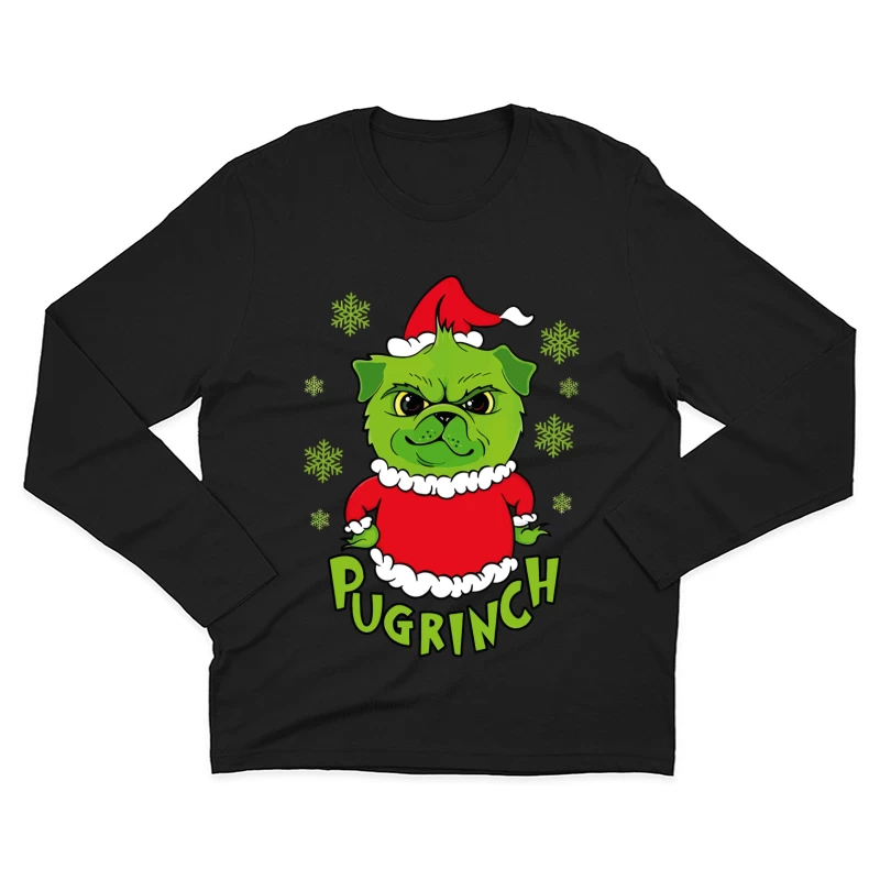 Pugrinch: Grumpy Holiday Cheer Male Long Sleeve T-Shirt