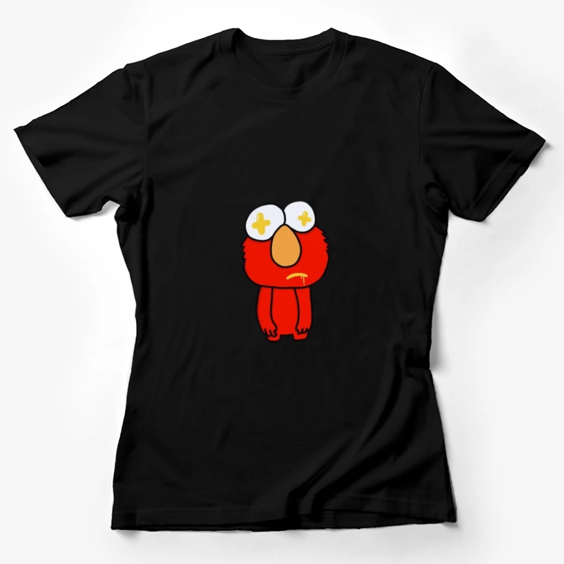 Lustige rote Cartoon-Figur mit großen Augen Damen T-Shirt