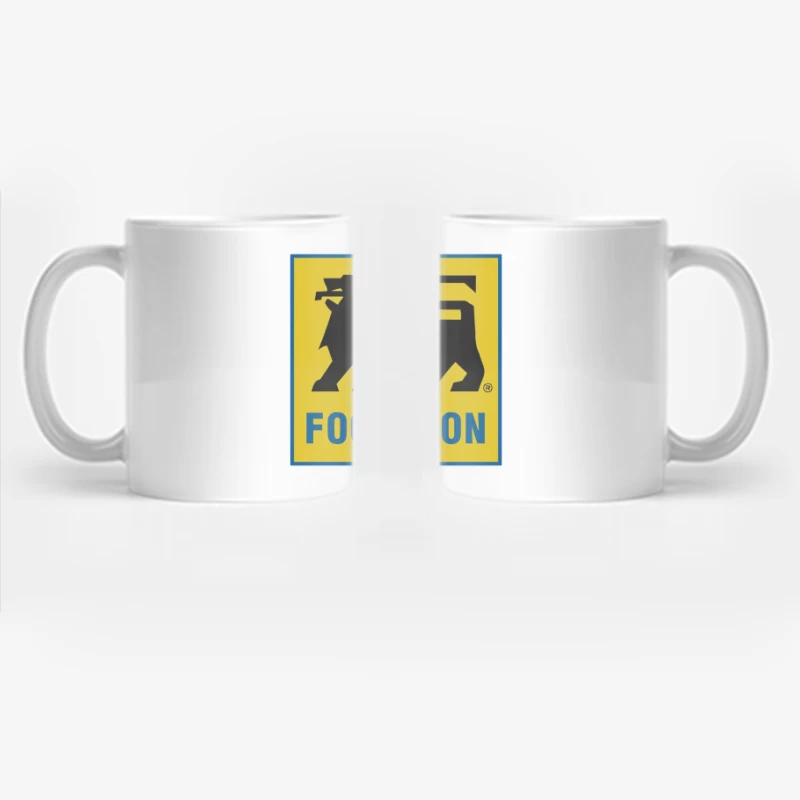 Food Lion Supermarket Chain Logo with Black Lion on Yellow Background Coffee Mug