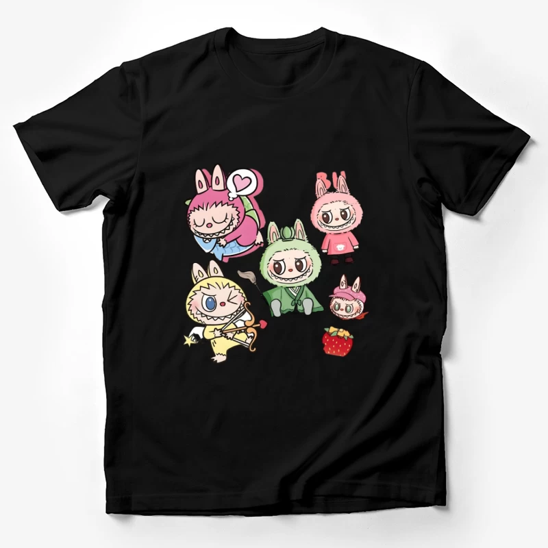 Niedliche Tierfiguren und Symbole Herren T-Shirt