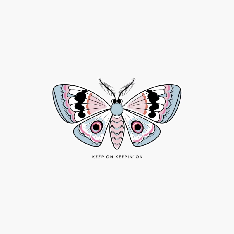 Pastel Butterfly Illustration with Motivational Message Cotton Tote Bag