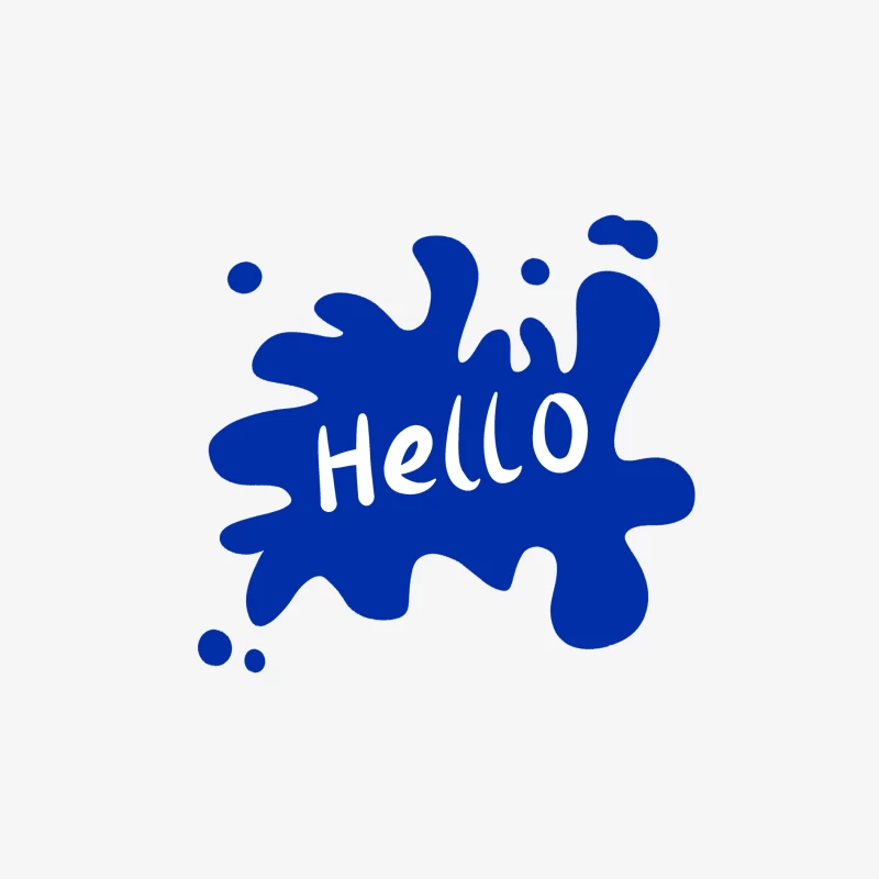 Blauer Spritzer mit 'Hallo' Herren Langarm T-Shirt