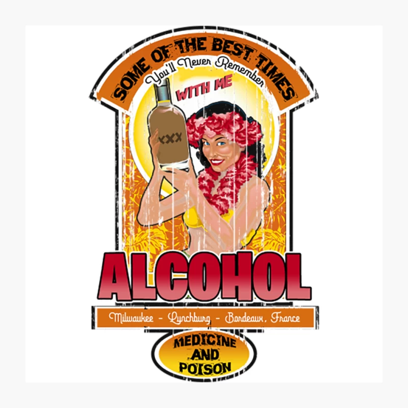 ALCOHOL, distressed Pin