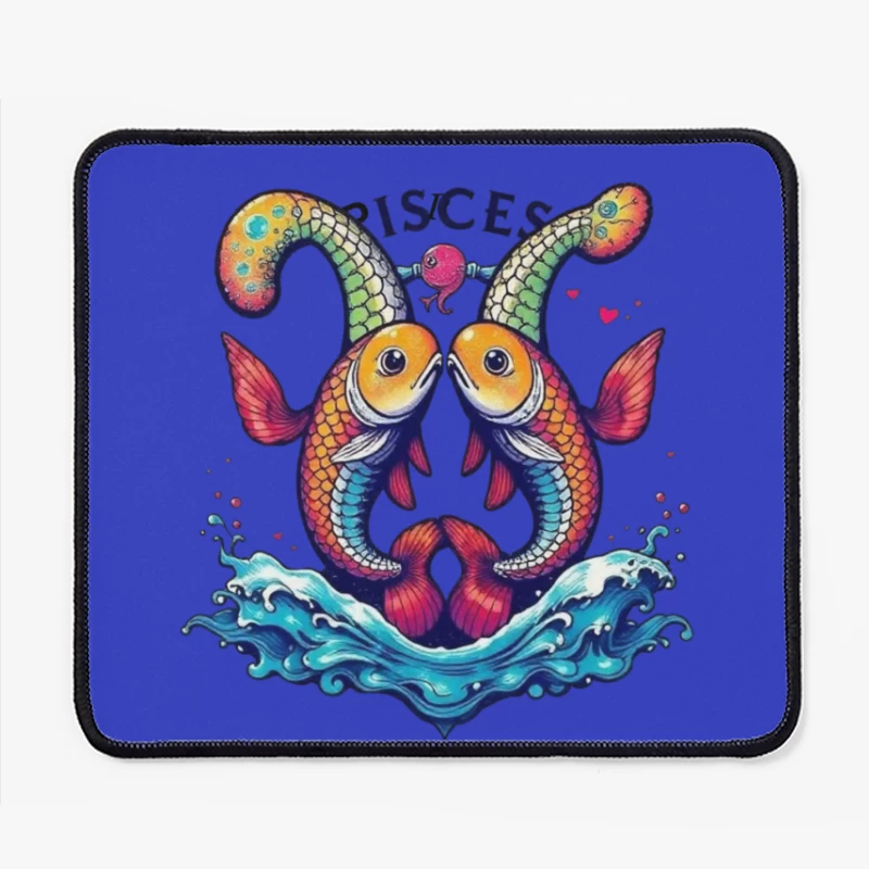 Colorful Pisces Astrology Illustration Mouse Pad