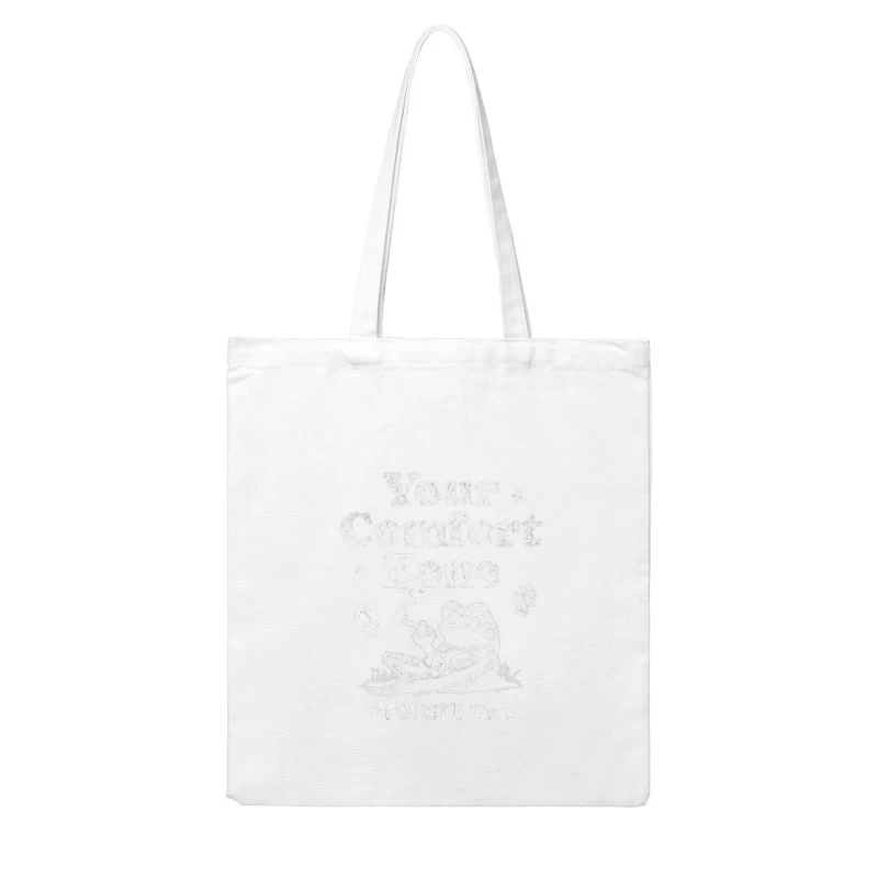 Comfort Zone Typography with Playful Dinosaur Design Cotton Tote Bag