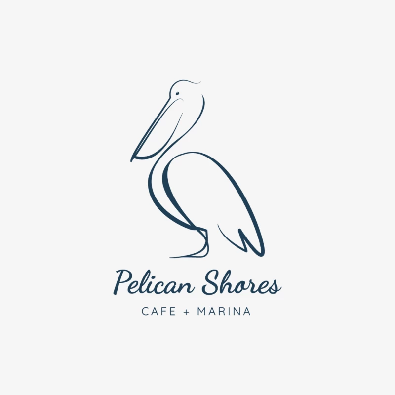 Minimalist Blue Pelican Logo for Cafe and Marina Male Pullover Sweatshirt