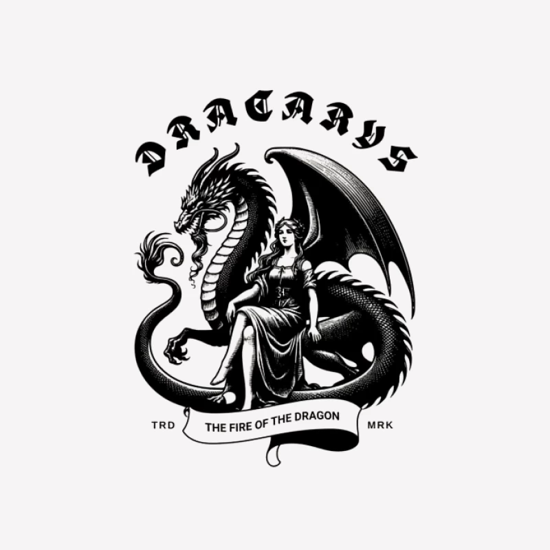 Dragon avec Guerrière - Illustration Mystique Homme T-Shirt