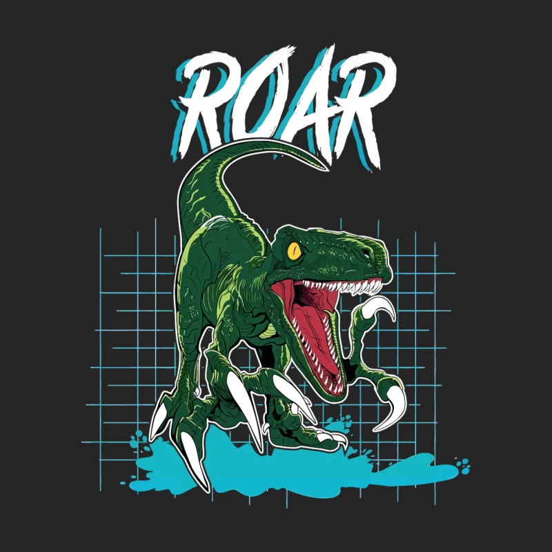 Velociraptor Roar: Neo-Retro Power Female Pullover Sweatshirt