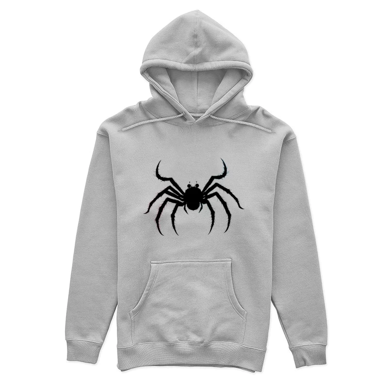 Menacing Spider Silhouette in Black Female Pullover Hoodie