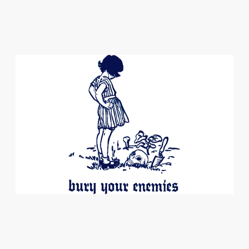 Bury Your Enemies - Humorous Twee Vintage Illustration Travel Mug