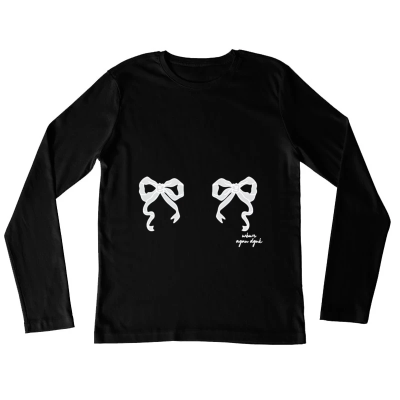 Design di Orecchini con Fiocchi Bianchi Maglietta maniche lunghe Donna