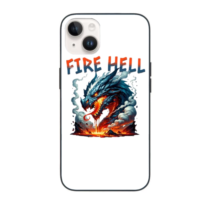 Fire Hell Dragon with Glowing Flames iPhone Case