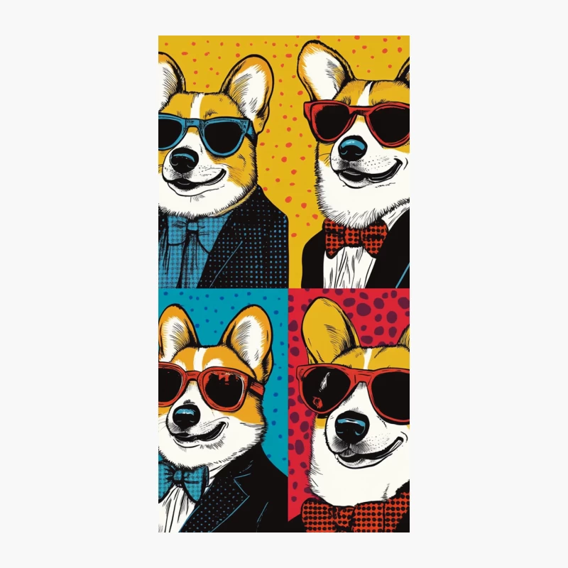 Stylish Corgi Pop Art Fashion Illustration with Sunglasses iPhone Case