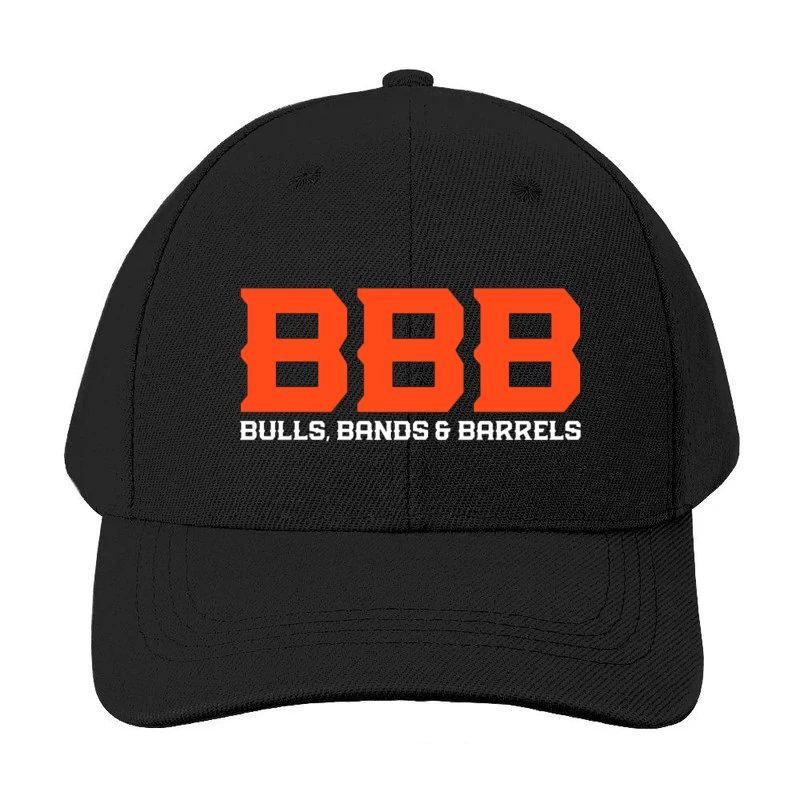 Orange BBB (Bulls Bands & Barrels) Western Event Logo Design Baseball Cap