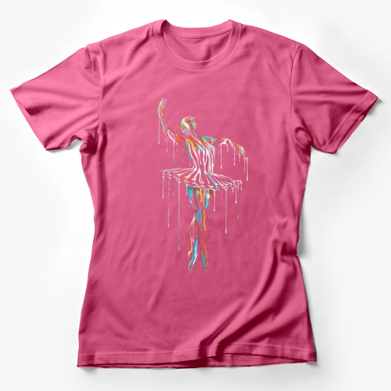 Colorful Abstract Ballerina Sculpture Female T-Shirt