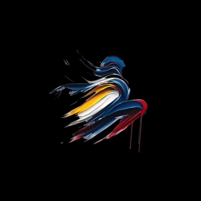 Abstract Colorful Silhouette in Motion Pin