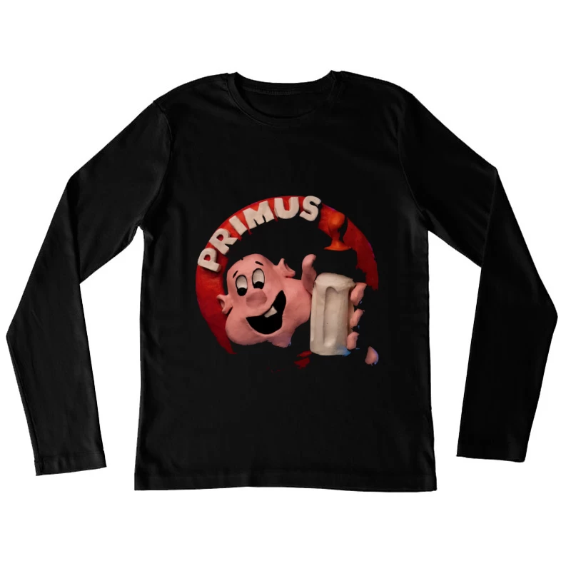 Vintage Primus Beer Mascot with Beer Mug Female Long Sleeve T-Shirt