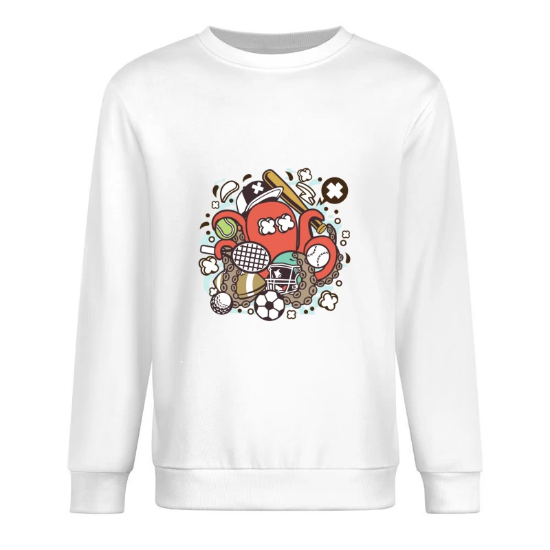 Octopus sportif avec balles et équipement Homme Sweat-shirt à enfiler