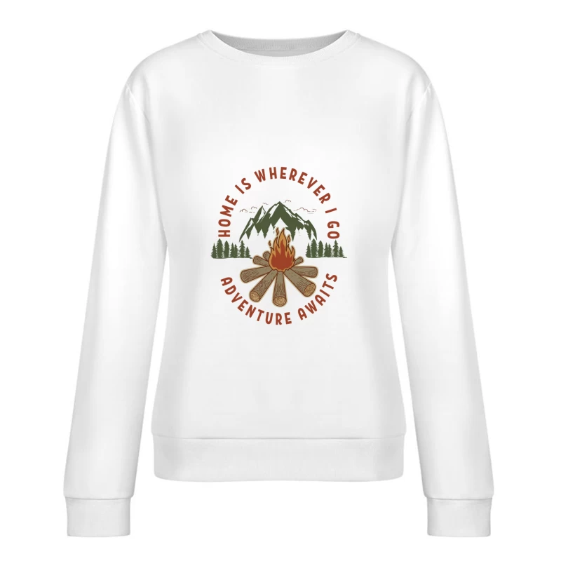 Abenteuer erwartet Lagerfeuer Damen Pullover Sweatshirt