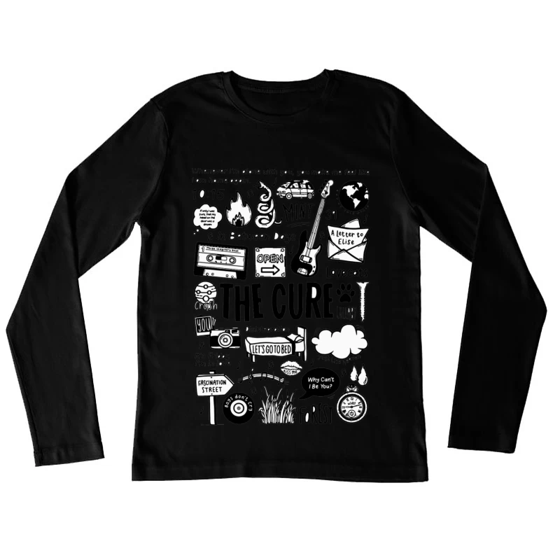 The Cure Band Fan Art Doodle Collection Female Long Sleeve T-Shirt