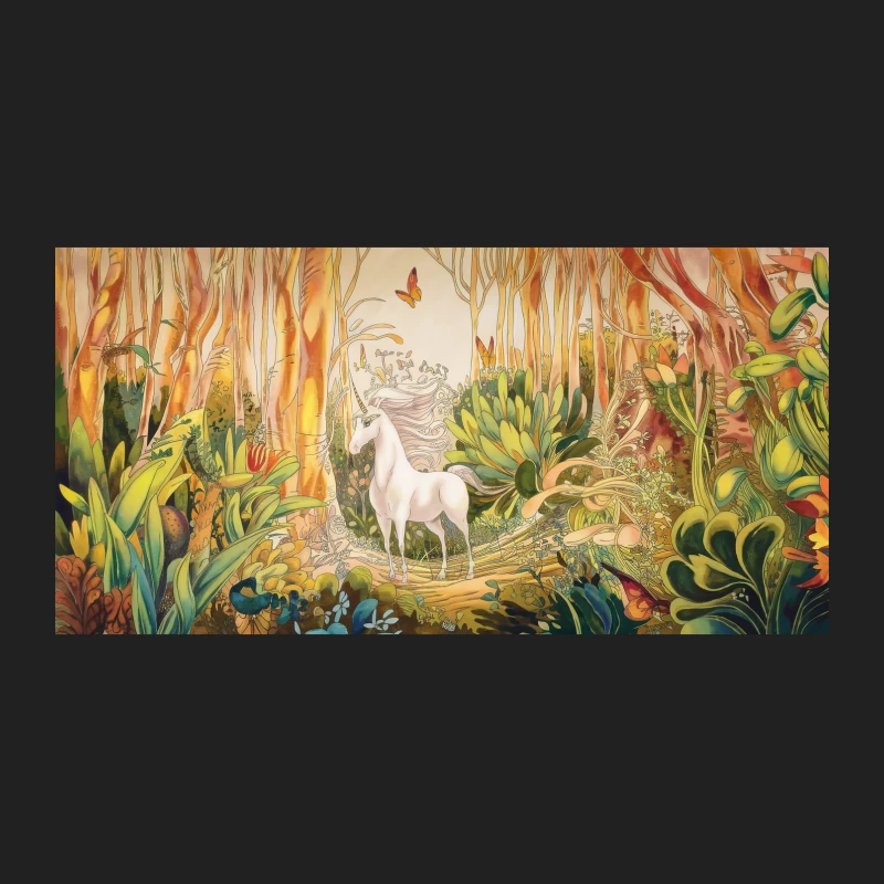 Magical Unicorn in Whimsical Fantasy Forest Bucket Hat
