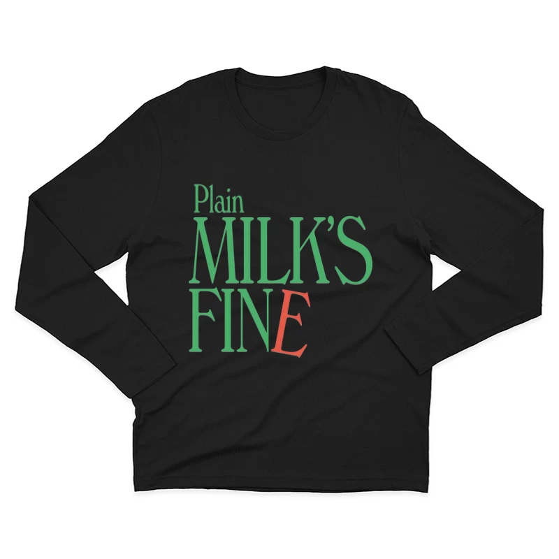 Plain Milk's Fine Typography Design Male Long Sleeve T-Shirt