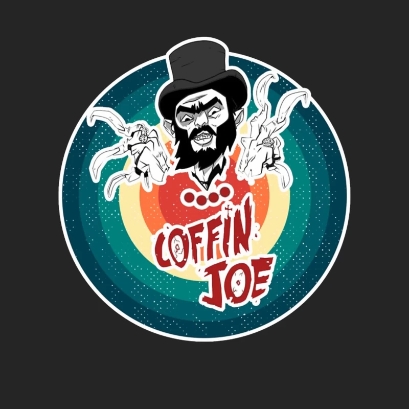 Coffin Joe: Retro Horror Logo with Bearded Character and Ghosts Female Pullover Sweatshirt