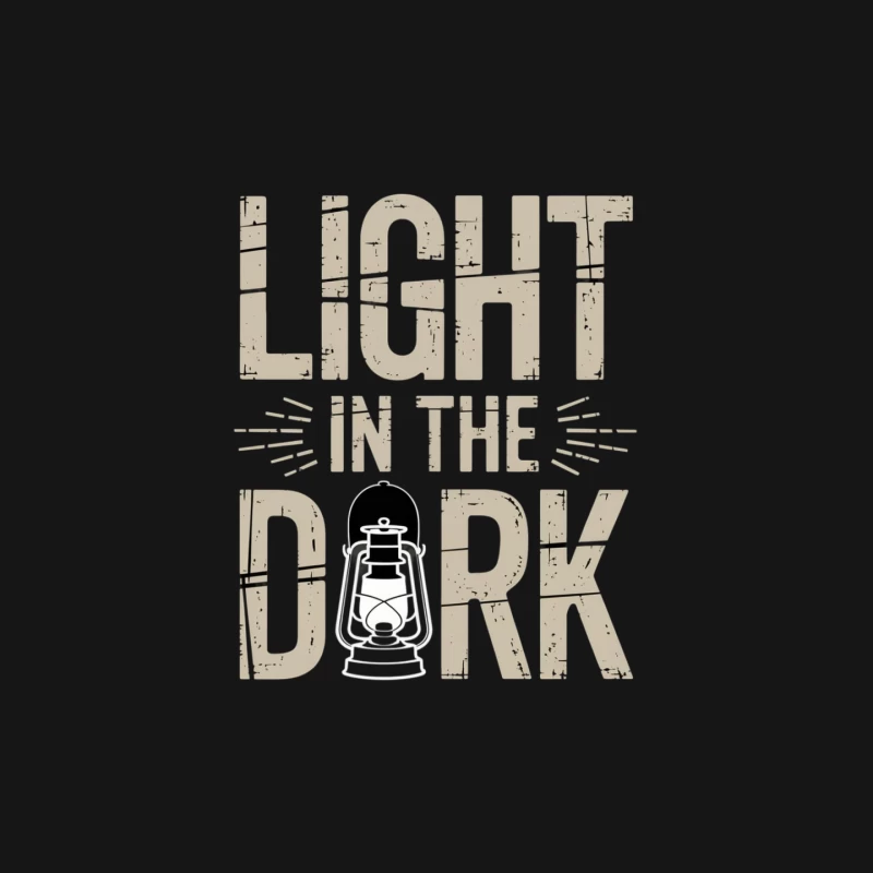 Vintage Typography Light in the Dark Lantern Illustration Mouse Pad