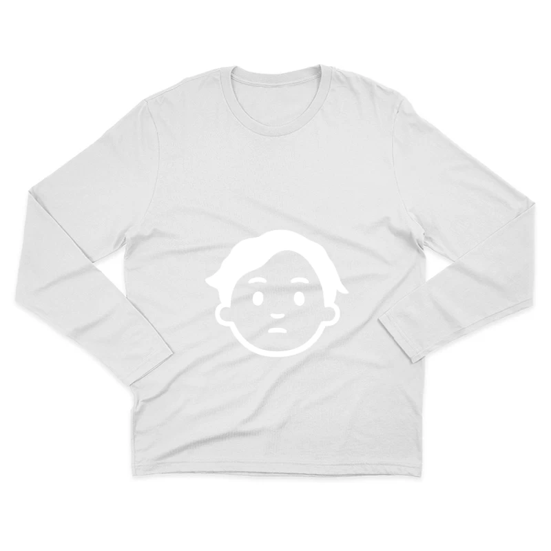 Schwarz-Weiß-Symbol von Gesicht Herren Langarm T-Shirt