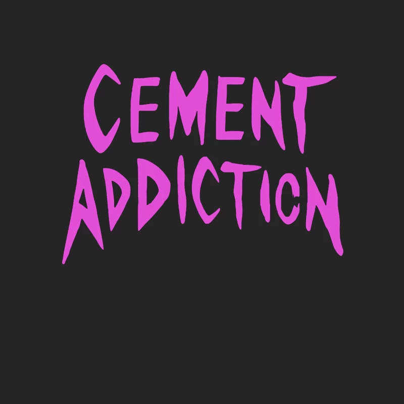 Pink Handwritten Text: Cement Addiction Male Pullover Sweatshirt