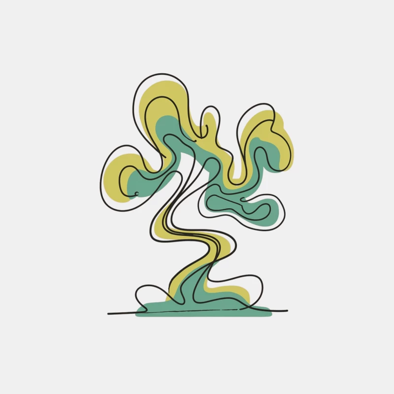 Fluid Abstract Green and Yellow Organic Form Male Tank Top