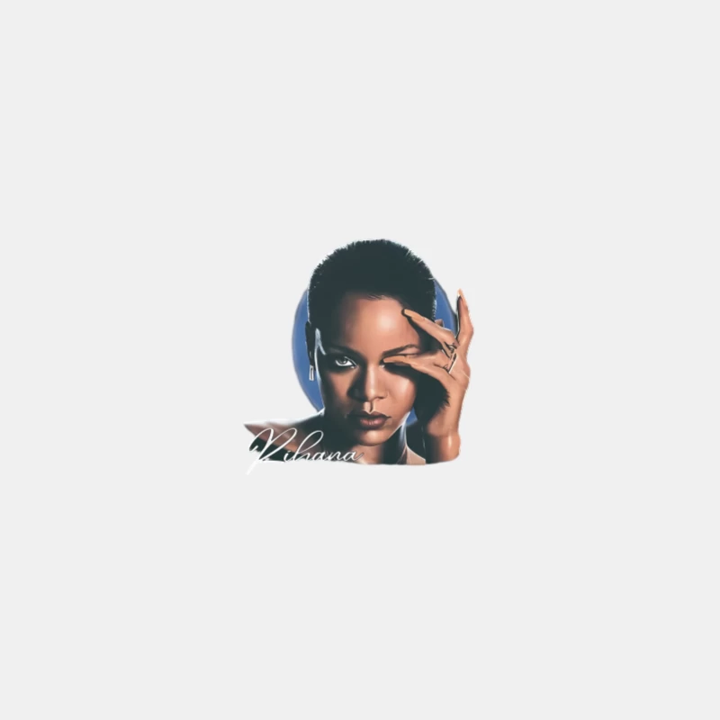 Portrait illustré avec nom Rihanna Homme Débardeur
