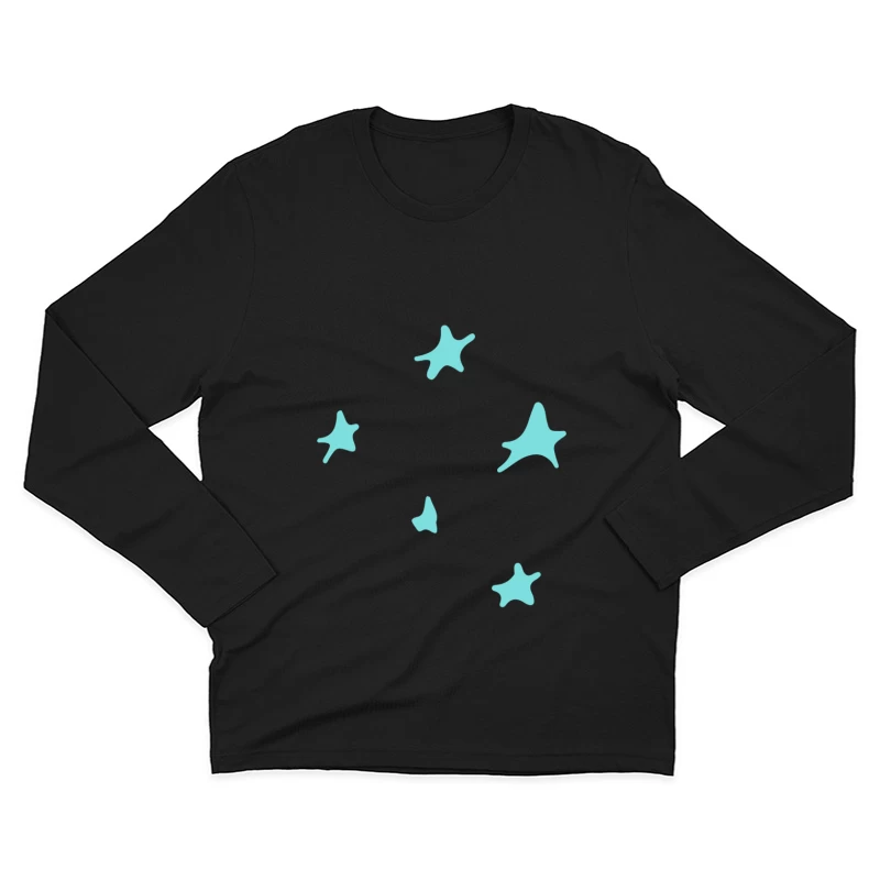 Étoiles bleues dispersées Homme Manches Longues T-Shirt