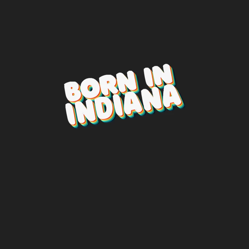 Born In Indiana - 80_s Retro Style Typographic Design Bucket Hat