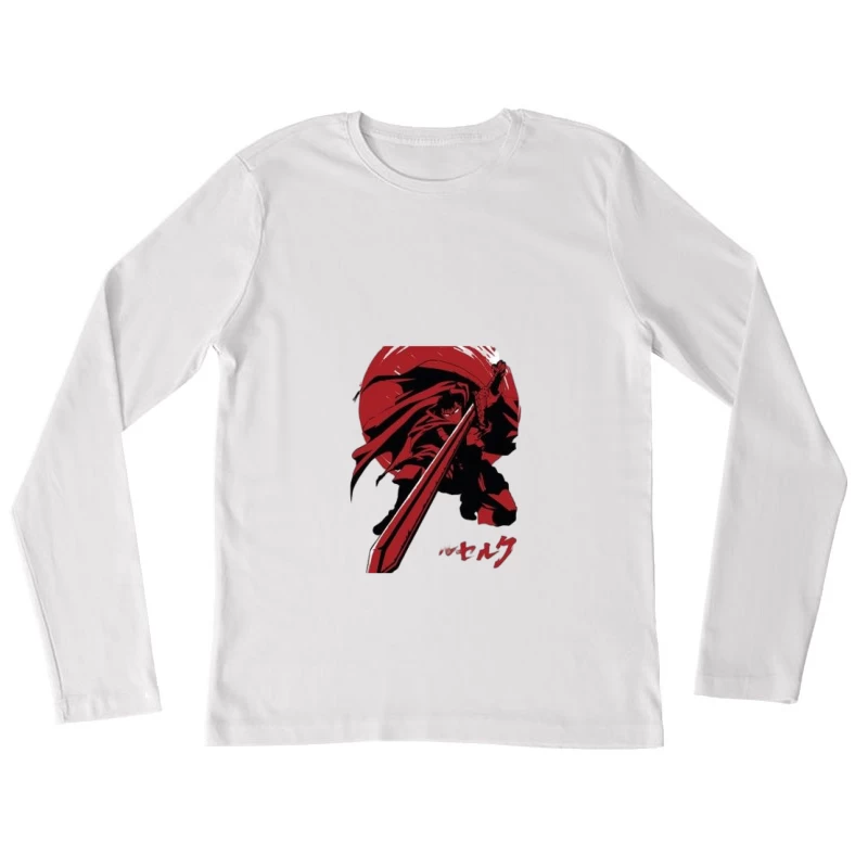 Schwertkämpfer in rotem Umhang Damen Langarm T-Shirt
