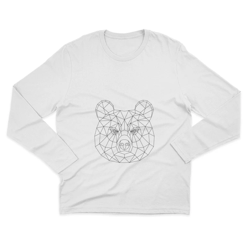 Motif géométrique de tête d'ours Homme Manches Longues T-Shirt
