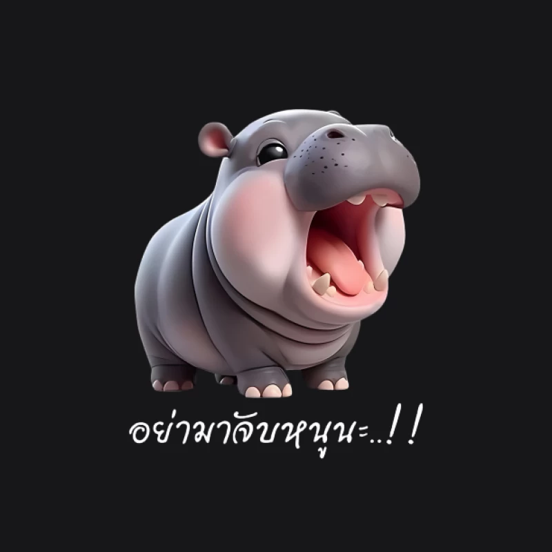 Hippopotame drôle avec texte Homme Sweat à capuche