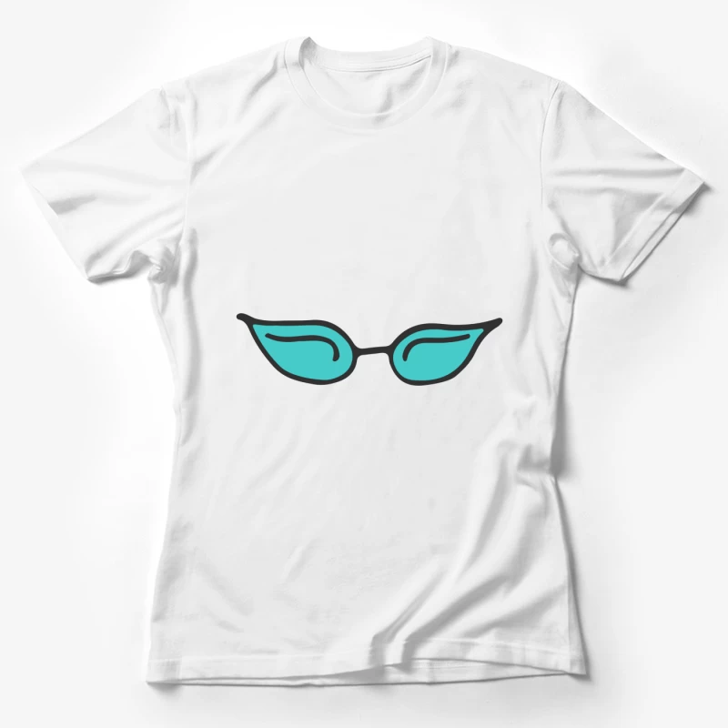 Lunettes de soleil rétro turquoise Femme T-Shirt